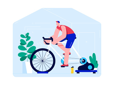 Stay at home - ride home character coronavirus cycling epidemic home illustration lockdown safe safety sport stayhome vector