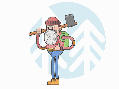 second attempt character illustration lumberjack vector