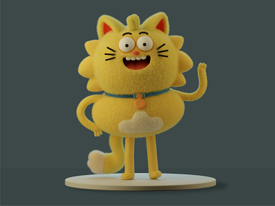 Max 3d art blender cat character illustration