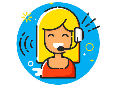 Support icon call center icon illustration line line art support vector