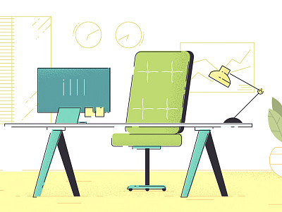 office illustration line office vector