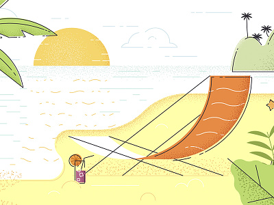 Beach beach illustration line vector