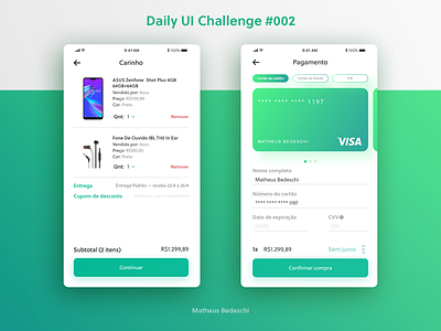 App Checkout Design - DailyUI #2 app checkout daily 100 challenge dailyui dailyui002 design green light websites