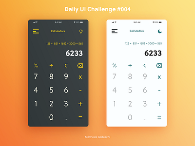 Calculator Design - DailyUI #4 app calculator daily 100 challenge dailyui dailyui 001 dailyui002 dailyui003 dailyuichallenge illustration light websites