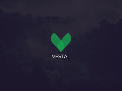 Vestal Organic Logo branding food green leaf logo minimal nature organic raksahb simple