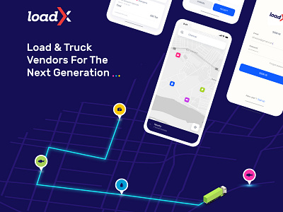 Load X booking app load logistics mobile ui raksahb transports truck truck app