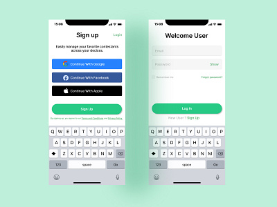 Sign up and Login - DailyUI- 01