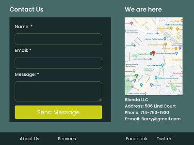 Contact Us contact contactus dailyui design location map ui uiux webdesign