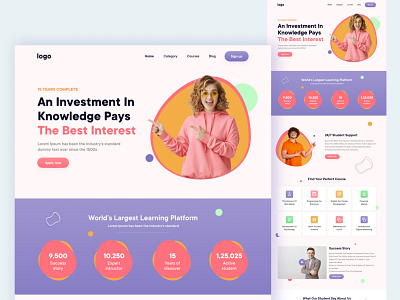 Education landing page dashboard education web landing page online course online course web ui ui uidesign uiux uiuxdesign web ui