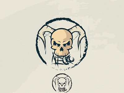 Necro Skull Mascot Logo brand demon epic evil logo mark mascot skull