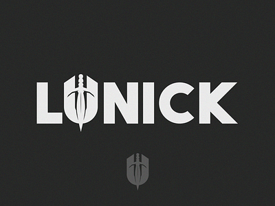 Lunick esports gaming logo sword text twitch type zelda