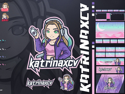 cute gamers girl logo twitch chibi mascot logo logo mascot logo twitch logodesign mascot mascot logo twitch twitch logo twitch streamer twitch.tv twitchemote youtube youtube logo