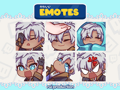 vtuber chibi emotes twitch, patpat, hoples,hello,cry,hungry ruiproduction