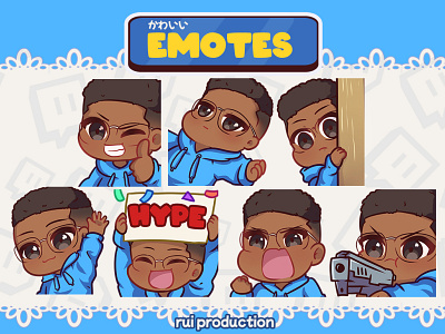 vtuber chibi emotes twitch, gg, hopless,hype, hold gun, hello