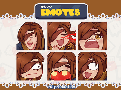 vtuber chibi emotes twitch, laugh, nosebleed, shocked, loved anmation