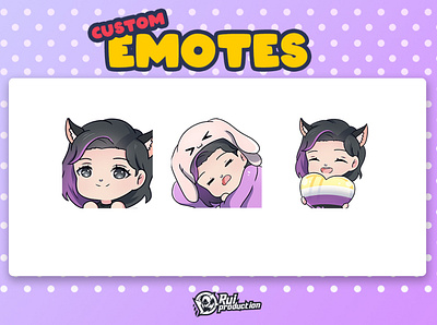 vtuber chibi emotes twitch, mascot chibi, love, sleeping anmation