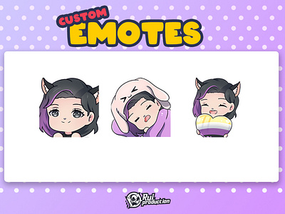 vtuber chibi emotes twitch, mascot chibi, love, sleeping