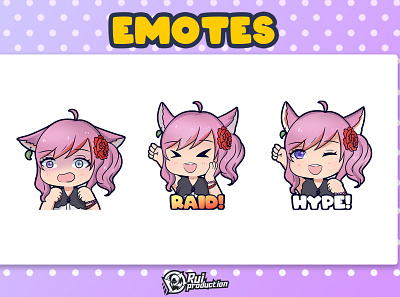 vtuber chibi emotes twitch, mascot chibi, raid, hype anmation