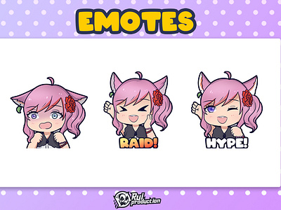 vtuber chibi emotes twitch, mascot chibi, raid, hype