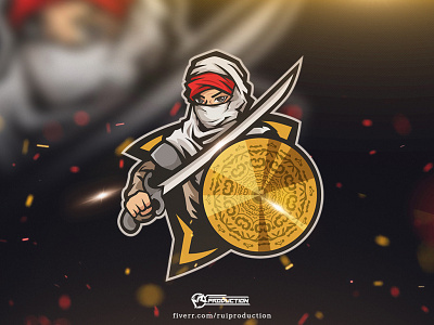 logo gaming, esport logo, mascot logo, warrior mascot desain