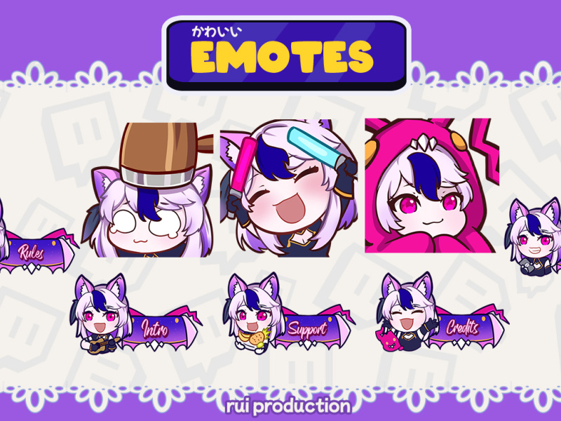 Emotes Custom For Vtuber Chibi Emotes Twitch, Etc By Ruiproduction On 