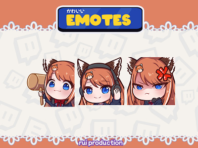 Emotes custom for vtuber chibi emotes twitch, Etc chibii mascot
