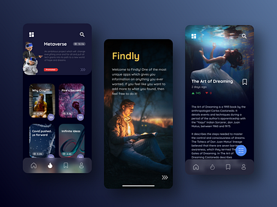 Findly - Simply Learn app branding case study concept dark design figma learning modern ui ux