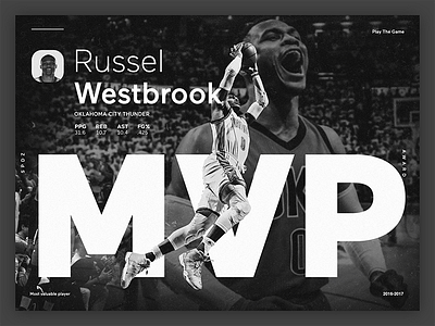 Russel Westbrook MVP award basketball mvp nba playthegame russelwestbrook spdz typography ui westbrook