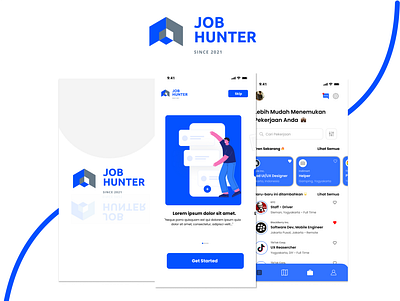 JOB HUNTER app branding design graphic design illustration mobile ui ui design uiux uix ux ux design