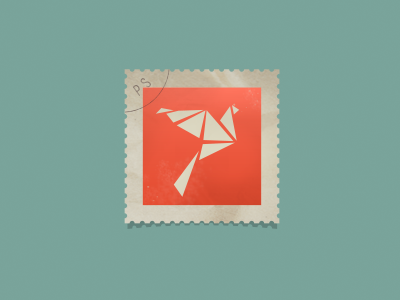 Print studios logotype logotype origami paper bird post send stamp