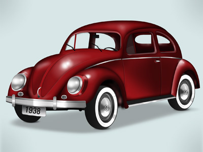 Beetle Illustration #1 beetle burgundy classic car volkswaguen