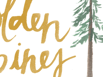 Coming Soon! gold handwritten texture trees type