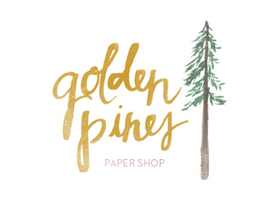 Updated Logo gold handwritten logo pines texture trees type