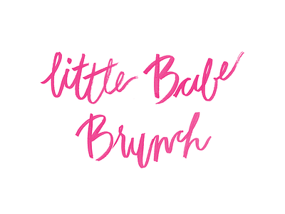 Babe Brunch babyshower brushlettering calligraphy gocco lettering pink