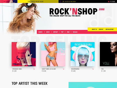 Music Store adobe light uidesign uxdesign webdesign webshop