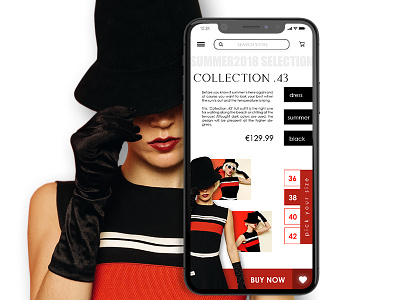 Mobile version of Fashion website ios iphone x mobile responsive ui ux webdesign website