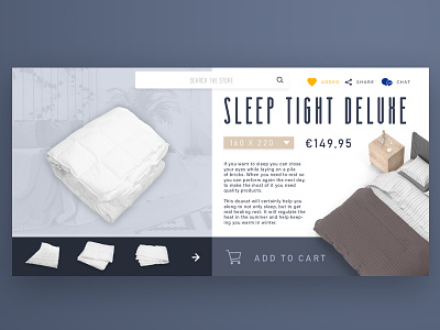 Sleep Shop ecommerce page product sleep webdesign webshop