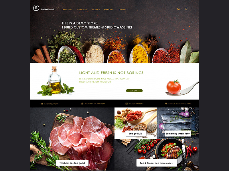 Demo Store theme dark ux ui webshop webdesign shopify