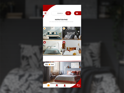 Bedroom Inspiration mobile page bedroom collage design design app ios iphone lifestyle minimal mobile photoshop red sleep white