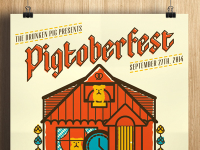 Pigtoberfest 2014 oktoberfest poster screenprint