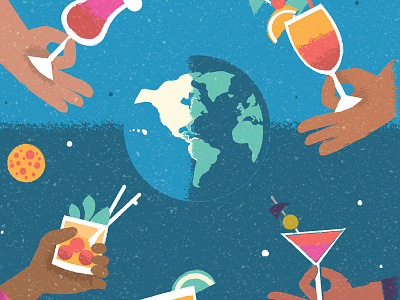 Drinks Around the World illustration poster