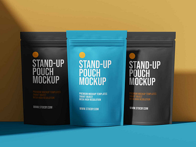 Standing Pouch Mockup Set - 7 PSD Files 3d branding design free mockup mockup mockup design mockup free mockup set stand up stand up pouch mockup standing pouch mockup
