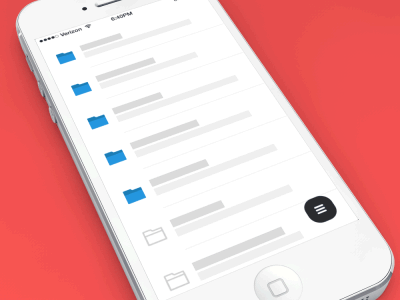 Fold, Folder, Foldest animation gif iphone list menu mobile motion transition ux