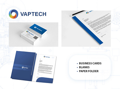 VAPTECH corporate graphic materials branding logo