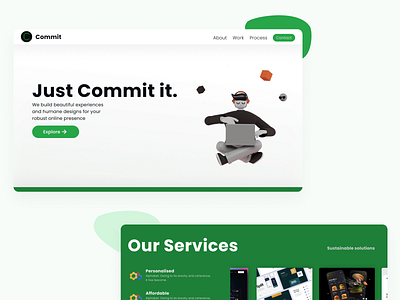 Commit Website Design branding landing page our services process web app web design