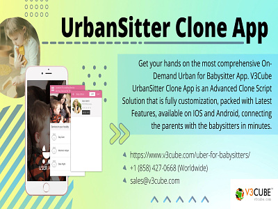 UrbanSitter Clone App business mobileappdevelopement mobileappdevelopementcompany uberforbabysitters uberfornanny urbansittercloneapp v3cube