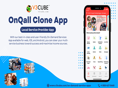 OnQall Clone app - Local Service Provider App business mobile app developement mobile app developement company on demand services onqall clone onqall clone app uber for all services v3cube
