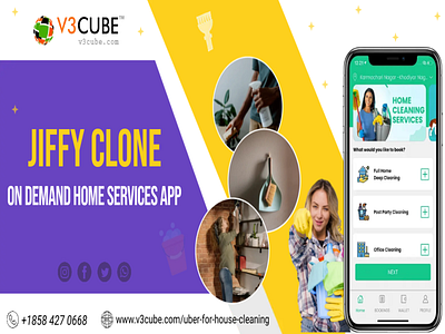 Jiffy clone - On Demand Home Services App business jiffy app clone jiffy clone jiffy clone app mobile app developement on demand home services app v3cube