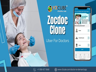 Zocdoc Clone - Uber for doctors business doctor appointment booking app doctor on demand app mobile app developement mobile app developement company uber for doctors v3cube zocdoc clone