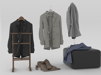 coat clothing 3d 3d modeling animation branding design graphic design keyshot maya product desgin